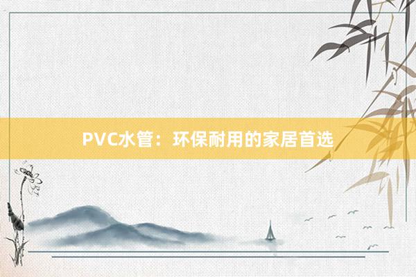 PVC水管：环保耐用的家居首选